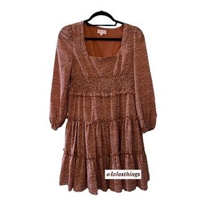 Pink Lily Printed Rust Dress